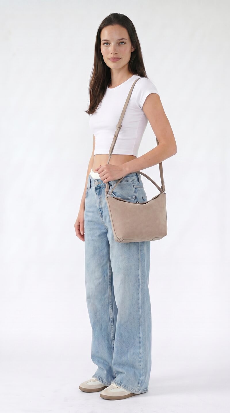 Accessories AI shoot — lifestyle, worn by model