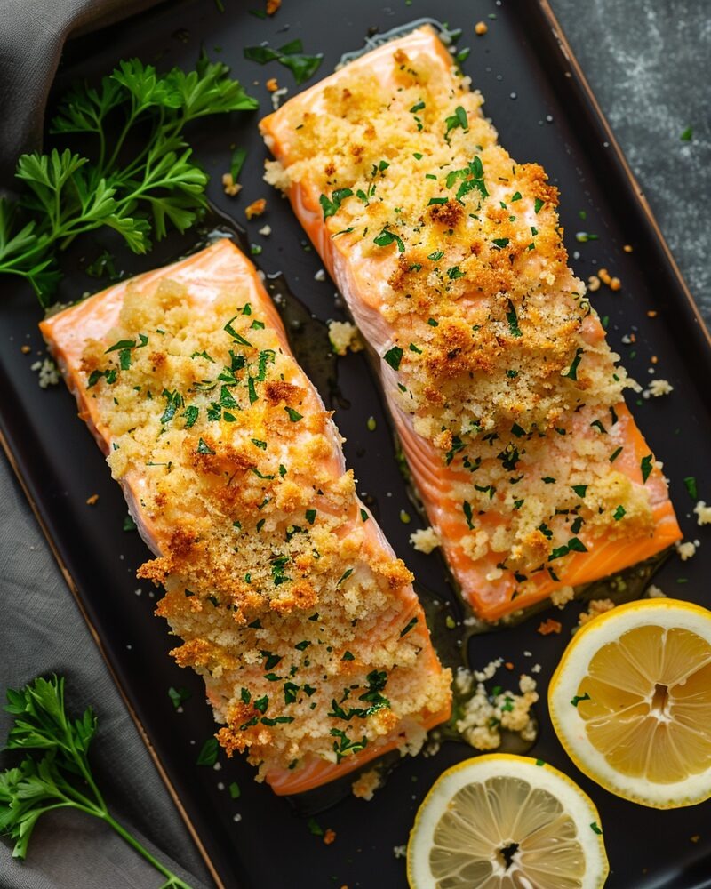 Restaurant menu AI shoot — baked salmon