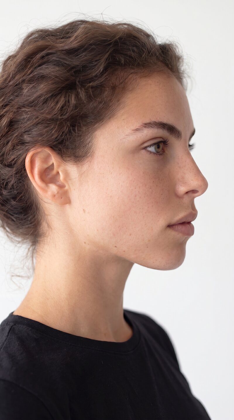 Model snap — side profile, studio